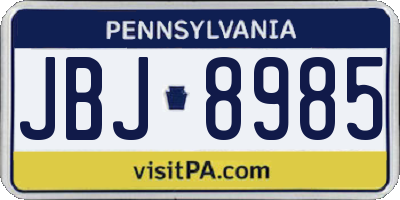 PA license plate JBJ8985