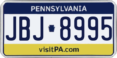 PA license plate JBJ8995