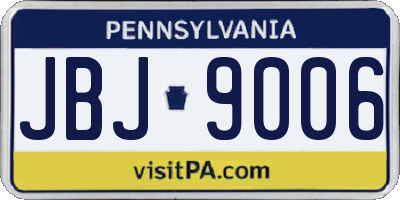 PA license plate JBJ9006
