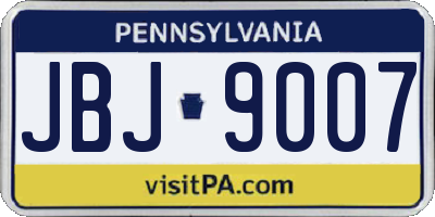 PA license plate JBJ9007