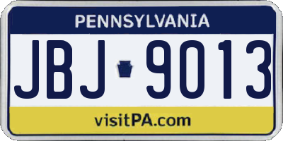 PA license plate JBJ9013