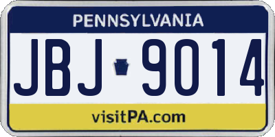 PA license plate JBJ9014