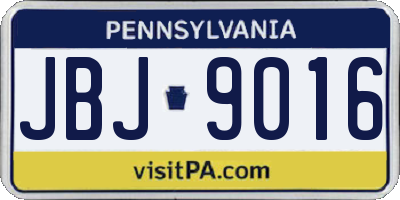 PA license plate JBJ9016
