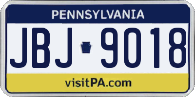 PA license plate JBJ9018