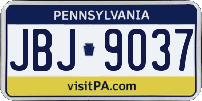 PA license plate JBJ9037