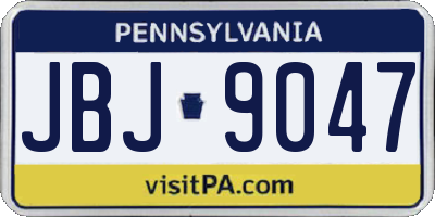 PA license plate JBJ9047