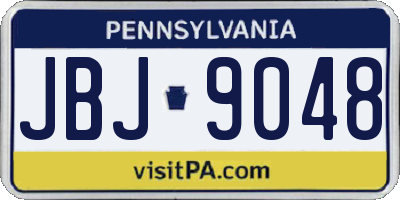 PA license plate JBJ9048