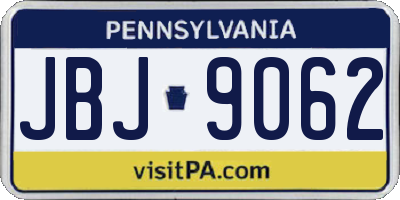 PA license plate JBJ9062