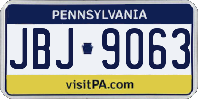 PA license plate JBJ9063