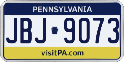 PA license plate JBJ9073
