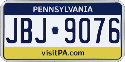 PA license plate JBJ9076