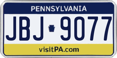 PA license plate JBJ9077