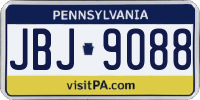 PA license plate JBJ9088