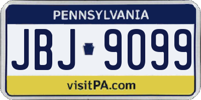 PA license plate JBJ9099