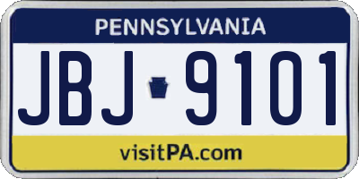 PA license plate JBJ9101