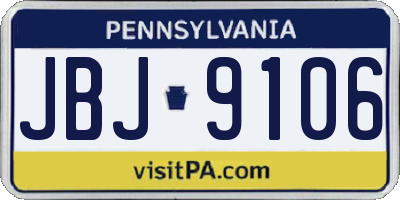 PA license plate JBJ9106