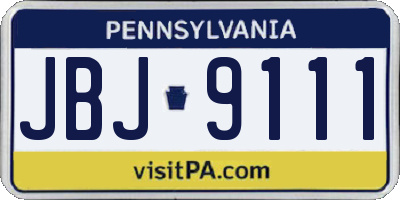 PA license plate JBJ9111