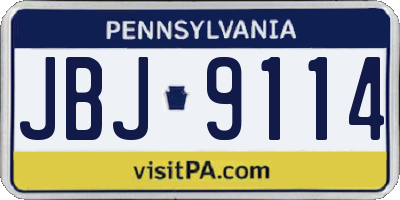 PA license plate JBJ9114