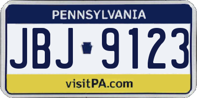 PA license plate JBJ9123