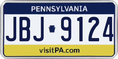 PA license plate JBJ9124