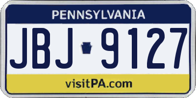 PA license plate JBJ9127