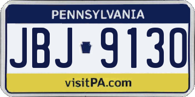 PA license plate JBJ9130
