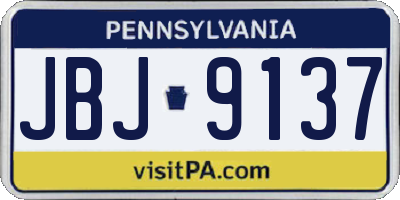 PA license plate JBJ9137