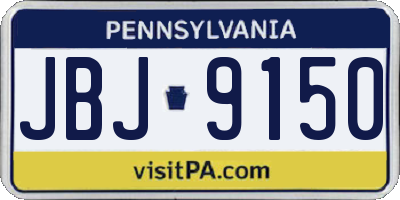 PA license plate JBJ9150