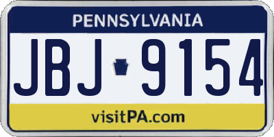 PA license plate JBJ9154