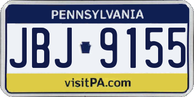 PA license plate JBJ9155