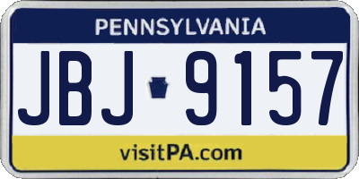 PA license plate JBJ9157