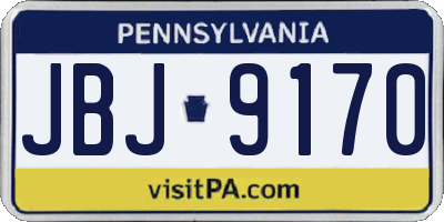 PA license plate JBJ9170