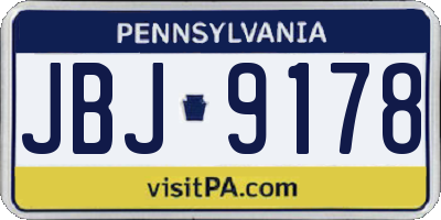PA license plate JBJ9178