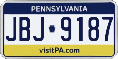 PA license plate JBJ9187