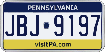 PA license plate JBJ9197