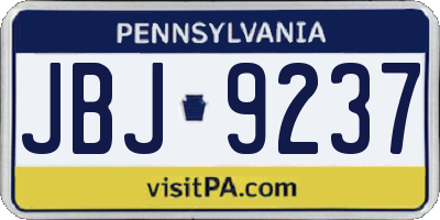 PA license plate JBJ9237