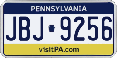 PA license plate JBJ9256
