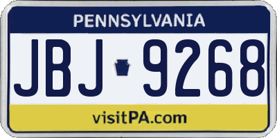 PA license plate JBJ9268