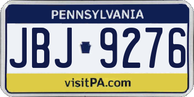 PA license plate JBJ9276