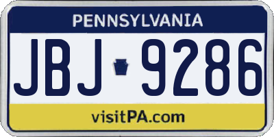 PA license plate JBJ9286