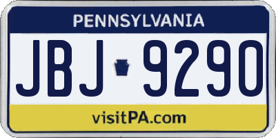 PA license plate JBJ9290