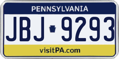 PA license plate JBJ9293