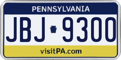 PA license plate JBJ9300