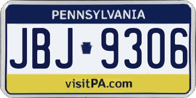 PA license plate JBJ9306
