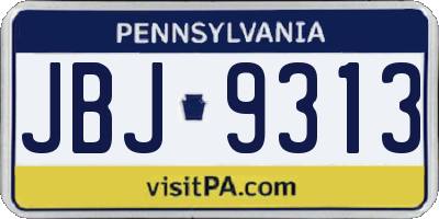 PA license plate JBJ9313