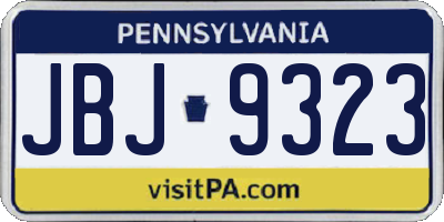PA license plate JBJ9323