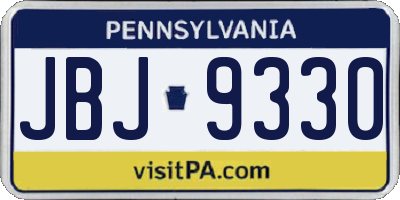 PA license plate JBJ9330