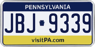 PA license plate JBJ9339