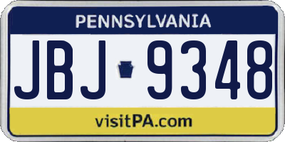 PA license plate JBJ9348