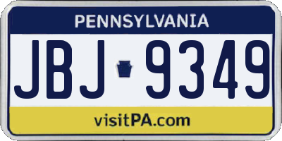 PA license plate JBJ9349